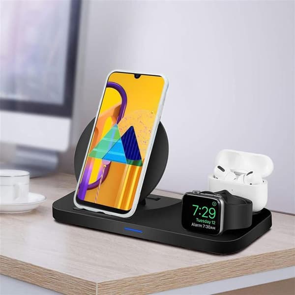 Etui för Huawei P20 LITE 2018 / NOVA 3E Marmor Grå Vit Blå Nr. 2 Etui Fodral Skydd Blå