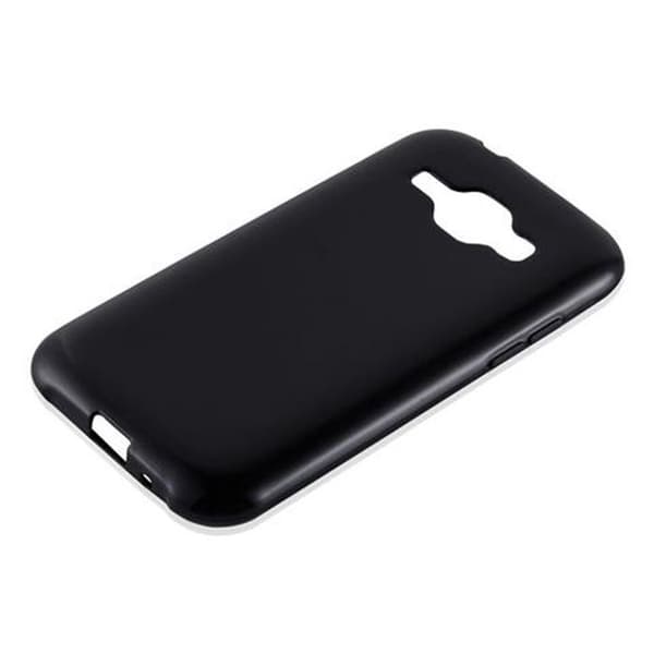Transparent stötsäker silikonfodral för Samsung Galaxy J1 2015 Svart