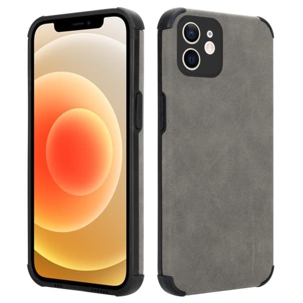iPhone 12 Fodral Grå Sand Skydd Grå
