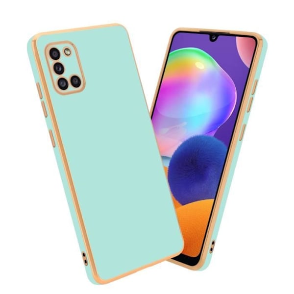 Housse för Samsung Galaxy A31 - CADORABO - Skal i silikon TPU - Grön mynt - Guld - Skydd för kamera Mintgrön - Guld