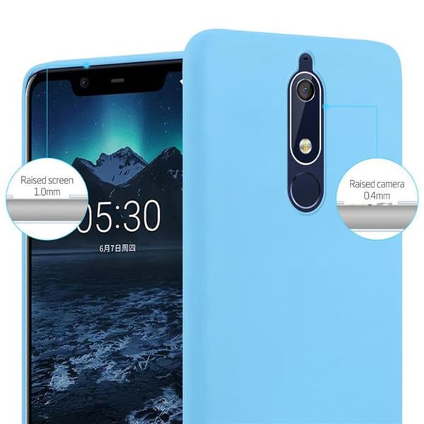 Skyddsskal för Nokia 5.1 CANDY BLÅ Stötsäker Silikon Blå