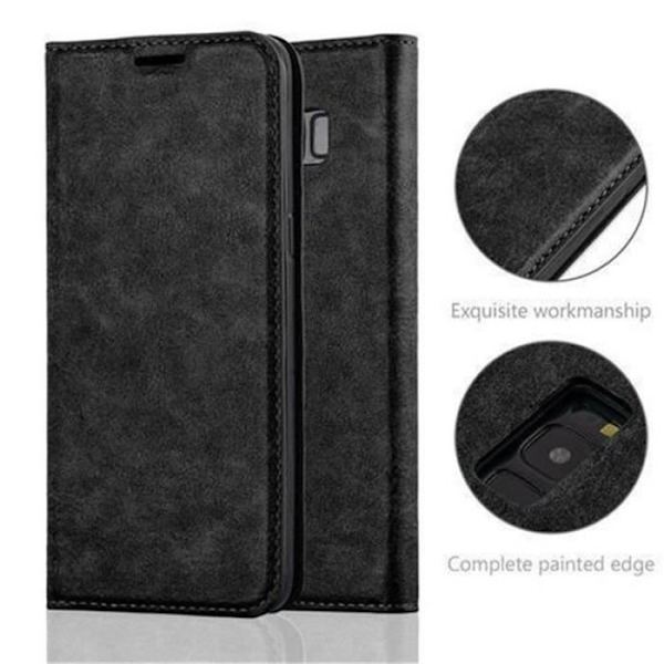 Samsung Galaxy S8 PLUS-fodral i NIGHT BLACK från Cadorabo (INVISIBLE MAGNETIC CLOSURE Design) Helt skyddsfodral med