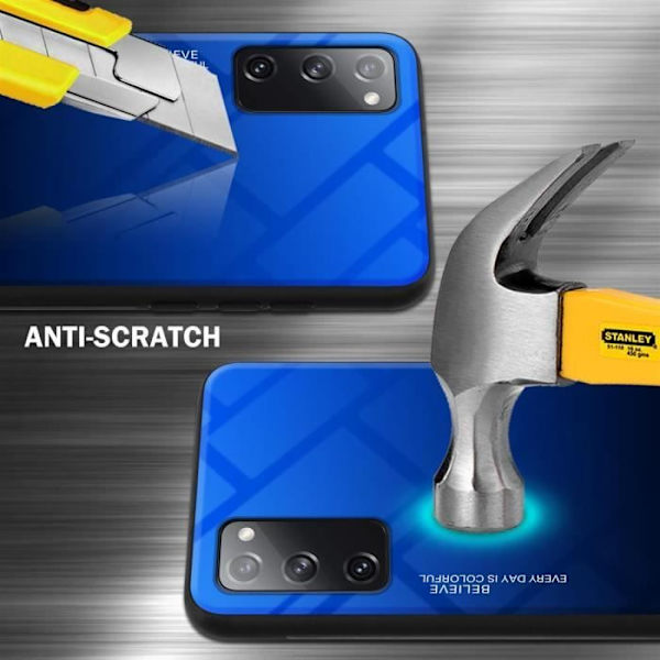 Coque - CADORABO - Samsung Galaxy S20 FE - Bicolor skydd - Halvfast - TPU/Silikon MÖRKBLÅ