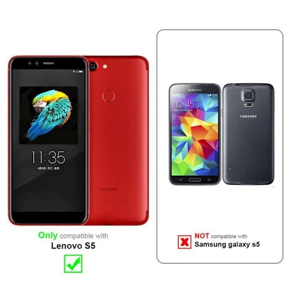 Mobilfodral - CADORABO - Lenovo S5 - Kaffeebrun - Syntetiskt läder - Magnetisk stängning kaffe brunt
