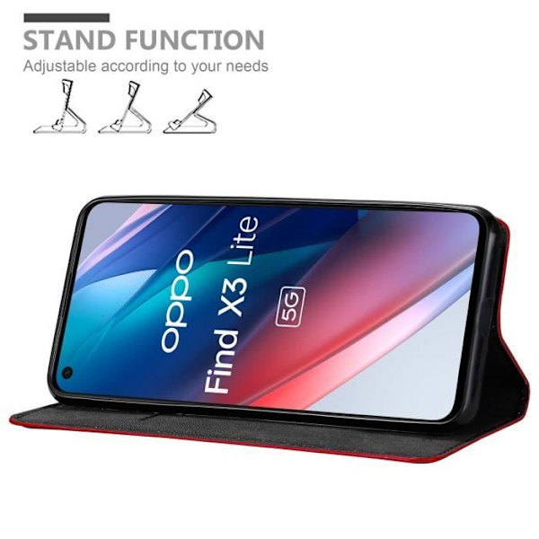 Coque - CADORABO - Oppo FIND X3 LITE - Röd av Äpple - Book Case - Silikon TPU Äppelrött