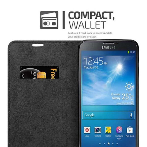Étui - CADORABO - Samsung Galaxy MEGA 6.3 - Röd äpple - Magnetisk stängning - Ställfunktion Äppelrött