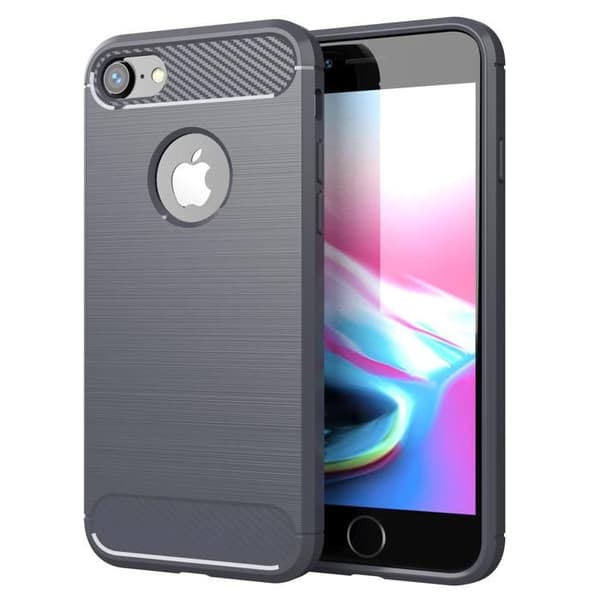 Skal för iPhone 7 / 7S / 8 BORSTAD GRÅ Kolfiberdesign Grå
