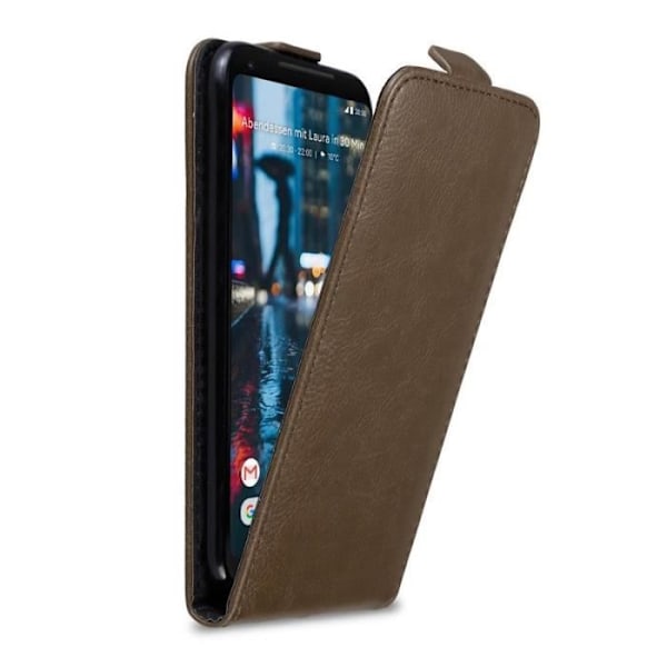 Coque - Cadorabo - Google Pixel 2 XL - Flip-fodral i konstläder - Komplett skydd - Brun kastanj