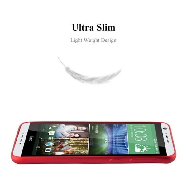 HTC Desire 820 Fodral i METALLIC RED från Cadorabo (METALLIC MATTE Design) Ultratunt mjukt silikongel TPU-skydd med anti