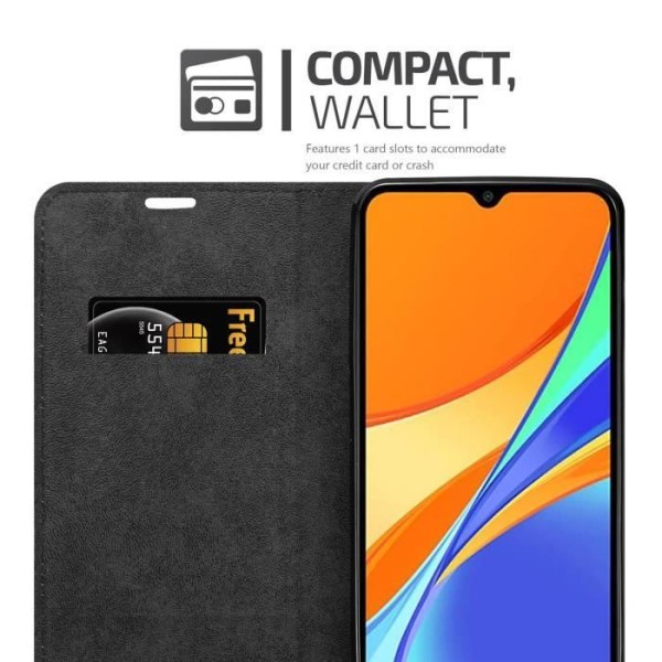 Cadorabo Fodral till Xiaomi RedMi 9C i KAFFEBRUNT Skyddsfodral magnetisk stängning