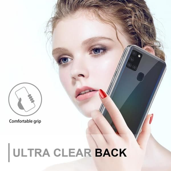Transparent skydd för Samsung Galaxy A21s Vit