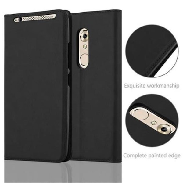 ZTE AXON 7 Fodral i NIGHT BLACK från Cadorabo (INVISIBLE MAGNETIC CLOSURE Design) Helt skyddsfodral med flipflik