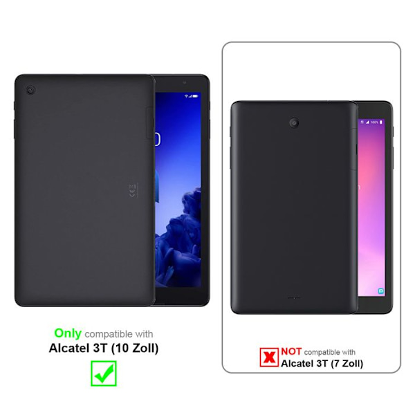 Coque för Alcatel 3T (10 tum) Etui i LJUST GRÖN Housse Case Cover Skydd 360 grader konstläder Plånbok Wallet Grön