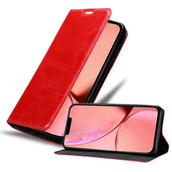 Coque - CADORABO - Apple iPhone 13 PRO - Röd av Äpple - Bokfodral - TPU-silikon och syntetläder ÄPPELRÖD