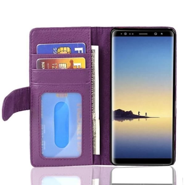 Fodral till Samsung Galaxy NOTE 8 - CADORABO - Lila - Imiterat läder - Magnetisk stängning - 3 kortplatser Lila