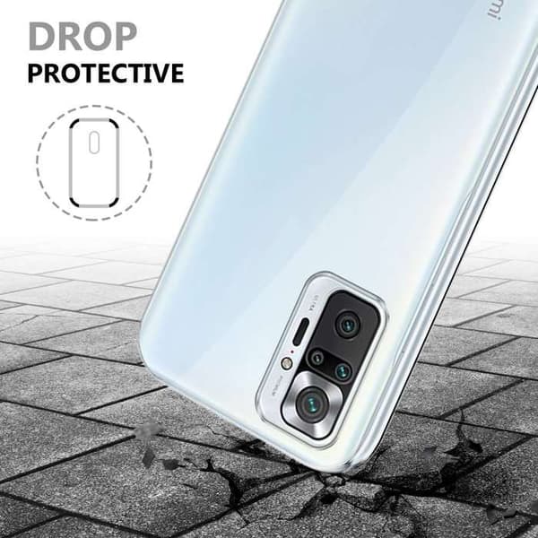 Transparent skal för Xiaomi RedMi NOTE 10 PRO Heltäckande skydd Vit