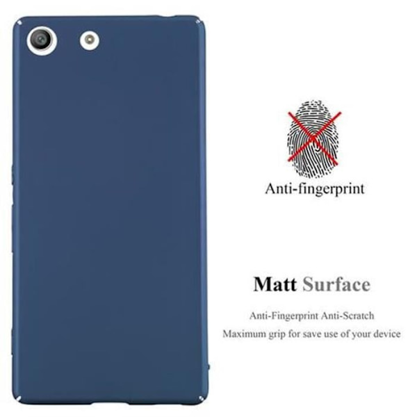 Cadorabo Sony Xperia M5 Fodral BLÅ METALL DESIGN MATT METALL Hårt plastskydd Skydd Hårt fodral Fodral Ultra Slim Bumper