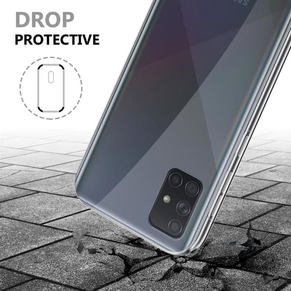 Transparent skydd för Samsung Galaxy A71 4G, helskydd Vit