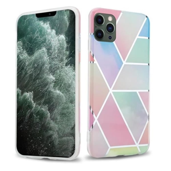 Coque - CADORABO - iPhone 12 PRO MAX - Regnbågsmarmor - Silikon TPU-skydd - Halvruggad Regnbåge