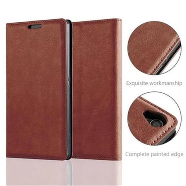 Cadorabo Sony Xperia Z3 Fodral MEDELBRUNT, Osynlig MAGNETISK STÄNGNING Fodral Fodral stöder stativ och kortplats