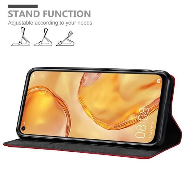 Cadorabo Fodral till Huawei NOVA 6 SE / P40 LITE / NOVA 7i i APPLE RED Skyddsfodral med magnetisk stängning ÄPPELRÖD