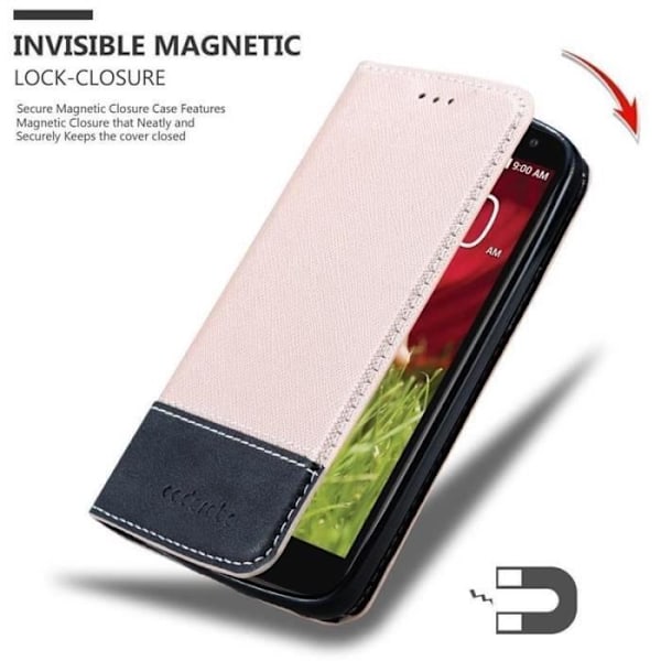 Coque - CADORABO - LG G2 MINI - Svart konstläder - Osynlig magnetlås - Ställfunktion Svart