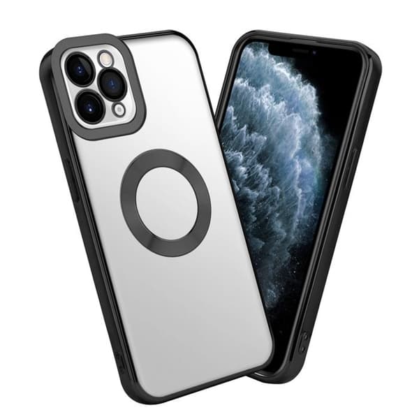 Transparent iPhone 11 PRO MAX-fodral - Svart Stötskydd Chrome Design Vit