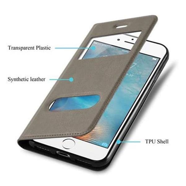 Flipfodral för iPhone 7 PLUS / 7S PLUS / 8 PLUS Fodral i BRUN STEN Skydd brun