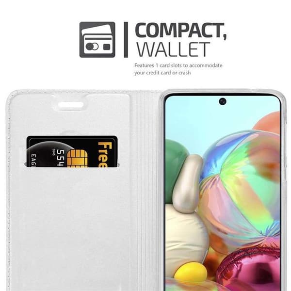 Flipfodral för Samsung Galaxy A71 4G Etui i KLASSISK SILVER Plånbok Stötsäker Grå