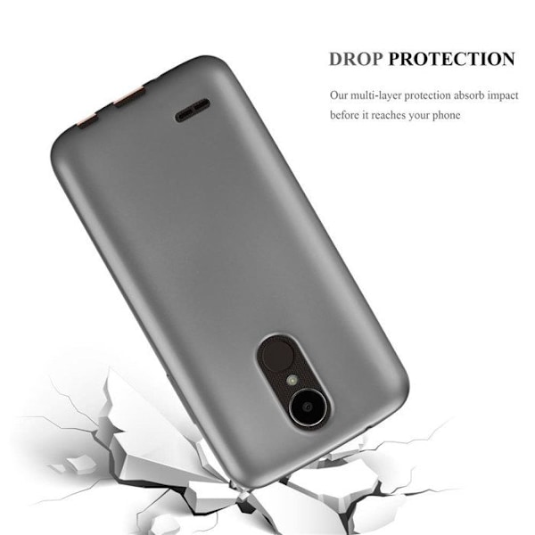 Coque för LG K4 2017 Hölje i METALLISK GRÅ Etui Fodral Skydd Silikon TPU Fodral matt Grå