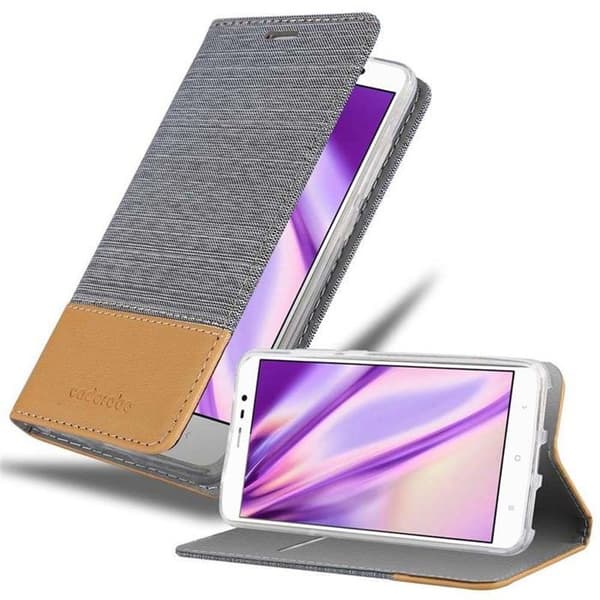 Fodral för Xiaomi RedMi NOTE 4 Skydd i LJUST GRÅTT BRUNT Etui Case Grå