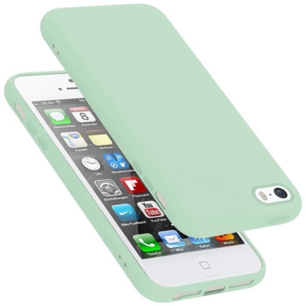 Fodral till Apple iPhone 5 / 5S / SE 2016 i LIQUID LIGHT GREEN Cadorabo Cover Silikon TPU