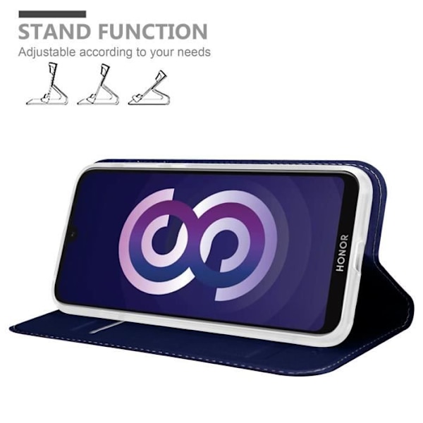 Coque - CADORABO - Huawei Y5 2019 / Enjoy Play 8 / Honor 8S - Mörkblå - Magnetstängning - Ställfunktion Mörkblå
