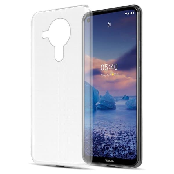Transparent stötsäker silikonfodral för Nokia 5.4 Vit