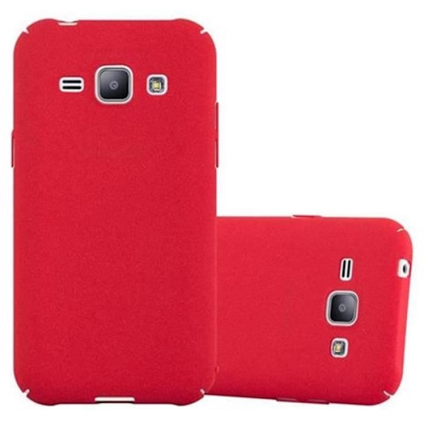 Coque - CADORABO - Samsung Galaxy J1 2015 - Stötabsorberande Skydd - Frostad Design - Röd Färg Frostig röd