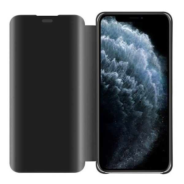 Cadorabo Fodral till Apple iPhone 11 PRO MAX i SVART TOURMALINE Clear View Cover Spegelskydd 360 graders skydd Svart
