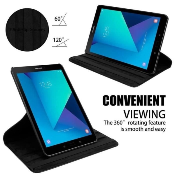 Cadorabo Fodral till Samsung Galaxy Tab S3 (9,7" Zoll) SM-T820N - T825N i svart - UTAN automatisk väckning