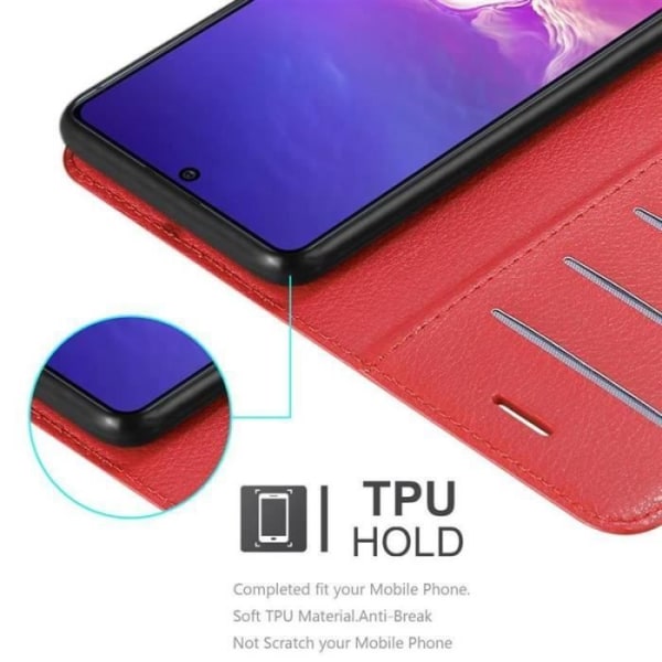 Cadorabo fodral till Samsung Galaxy A91 - i rött - Bokhållarfunktion