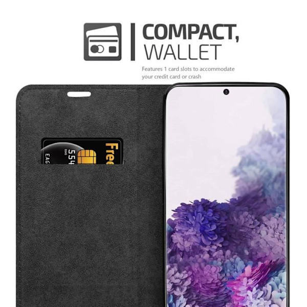 Étui - CADORABO - Samsung Galaxy S20 PLUS - Magnetisk stängning - Ställfunktion - Kortfack Svart
