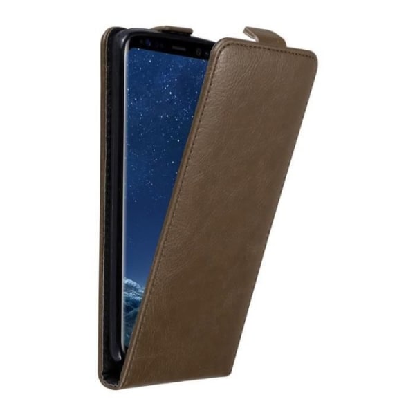 Coque - CADORABO - Samsung Galaxy S8 PLUS - Syntetiskt läder - Brun - Magnetisk stängning kastanj