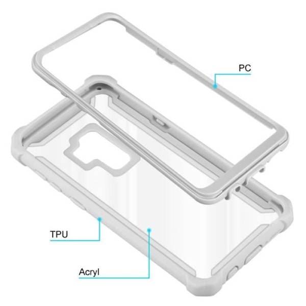 Coque - CADORABO - Samsung Galaxy S9 PLUS - 2-i-1 - Stötsäker Skydd - Elegant Design Grå