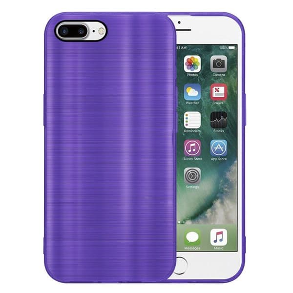 Skal för iPhone 7 PLUS / 7S PLUS / 8 PLUS Borstad Lila Kameraskydd Violett