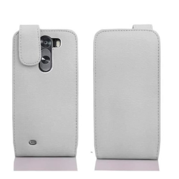 Cadorabo Fodral LG G3 DESIGN FLIP Style Fodral Fodral Fodral konstläder Struktur VIT ALABASTER