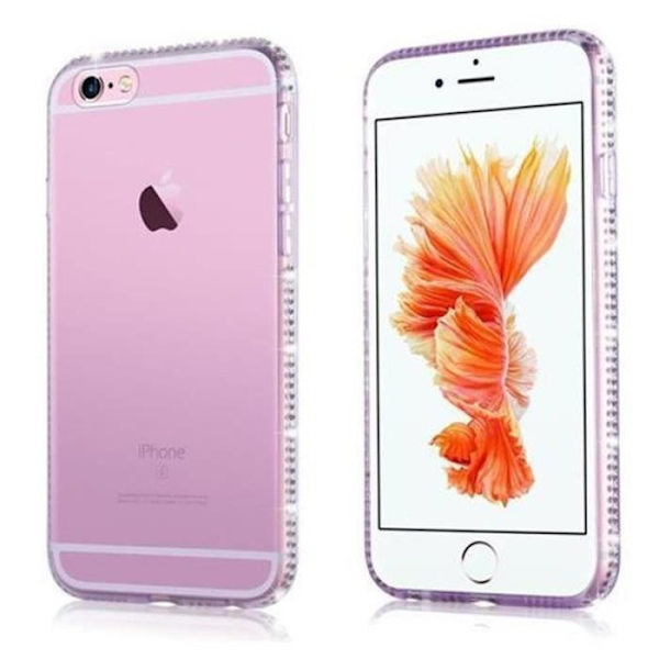 Apple iPhone 6 / 6S Fodral VIOLET DIAMOND Cadorabo DESIGN STRASS TPU Silikonskydd Fodral Skydd Ultra Slim Bumper