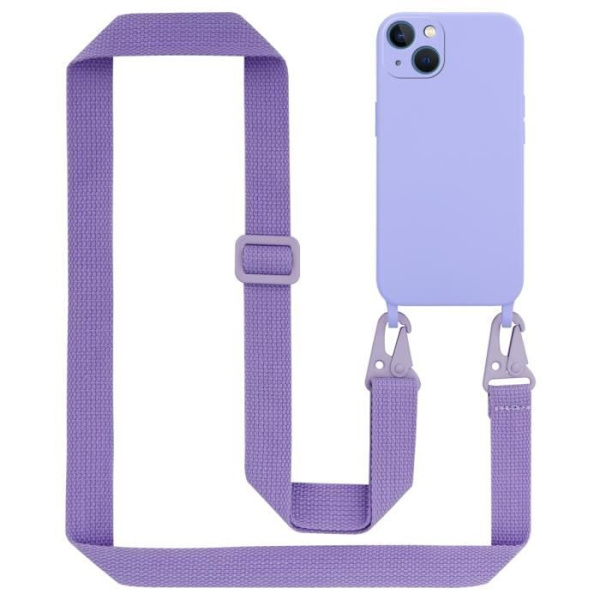 Halsbandsfodral för Apple iPhone 13 Skal i LIQUID LIGHT LILA Fodral Modehalsband a la mode Fodral Fodral Silikon justerbar