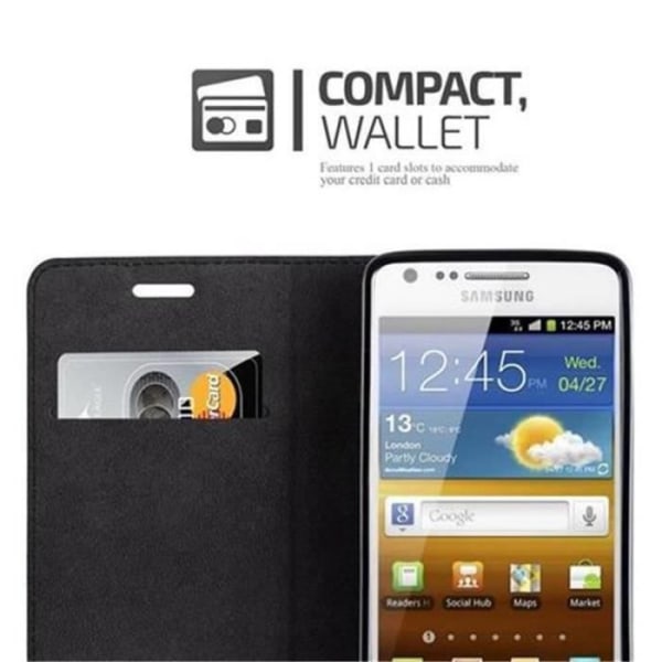 Cadorabo Samsung Galaxy S2 / S2 PLUS Fodral RÖD Osynlig MAGNETISK STÄNGNING Fodral Skydd Stöder Stand Card Slot