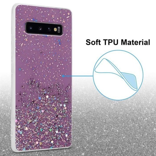 Fodral för Samsung Galaxy S10 PLUS Fodral i lila med glitterfodral Skyddande silikon TPU Glitter paljetter