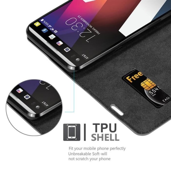 Coque - CADORABO - LG V20 - Grå Titan - Magnetisk stängning - Ställfunktion TITANGÅR