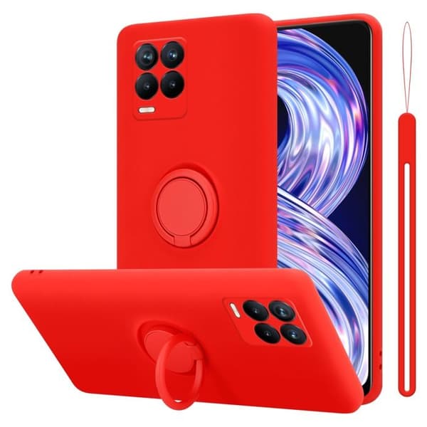 Skal för Realme 8 4G / 8 PRO i LIQUID RED Stötskydd Röd