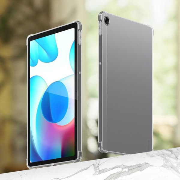 Transparent stötsäker silikonfodral för Realme Pad Vit